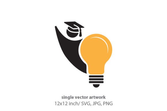 Bulb with Student: Graphics and Icons for Creative Publishing