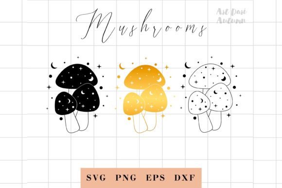 Celestial Mushroom Svg: Graphics and Crafts Fusion