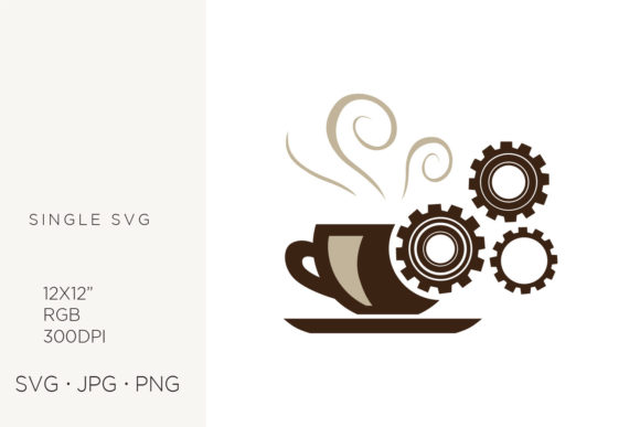 Coffee and Gears, Cogs Svg Graphics