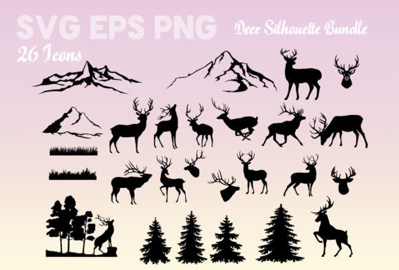 Deer Silhouette Bundle: Graphics for Creative Freebies