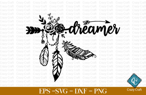 Dreamer. Boho Theme Adventure Graphics for Crafts