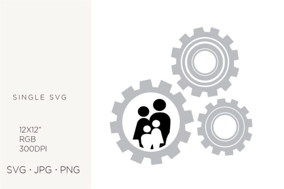 Family and Gears, Cogs Svg