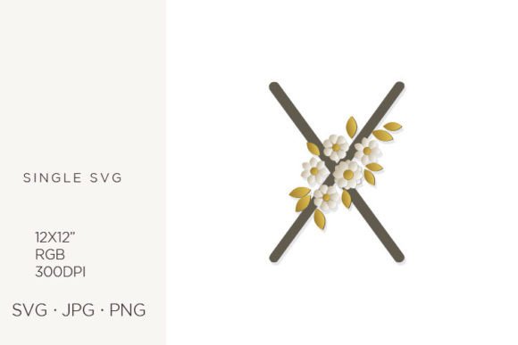 Floral Monogram, Flowers, Letter X: Graphics and Icons for Creative Branding