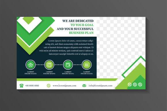 Green Business Plan Horizontal Banner Graphics