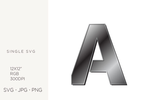 Industrial Silver Initialial Letter a: Graphics and Icons for Modern Design