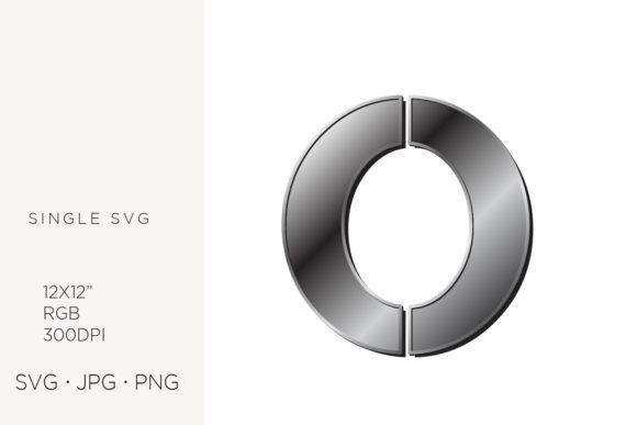 Industrial Silver Initialial Letter O Graphics and Icons