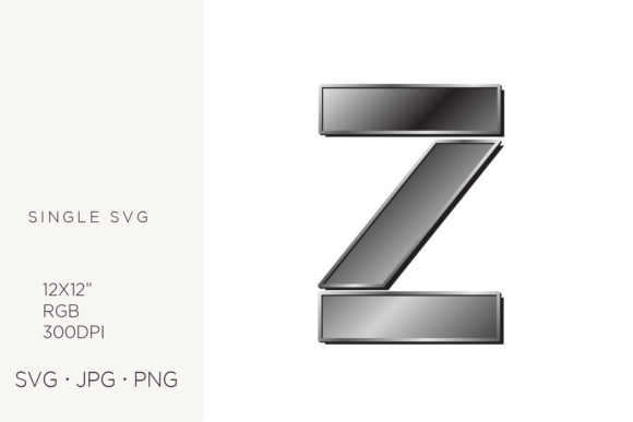 Industrial Silver Initialial Letter Z