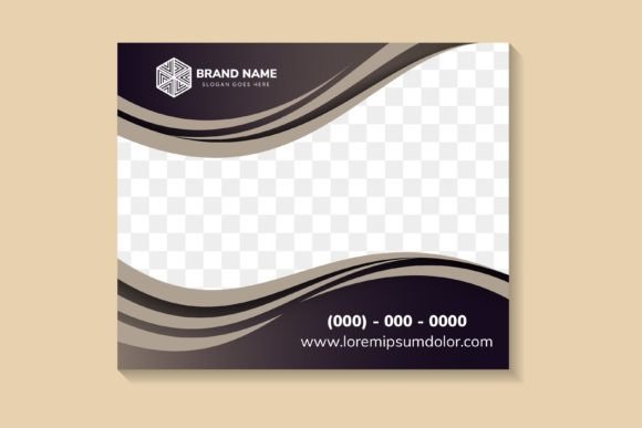 Wave Brown Purple Horizontal Banner: Graphics for Print Templates