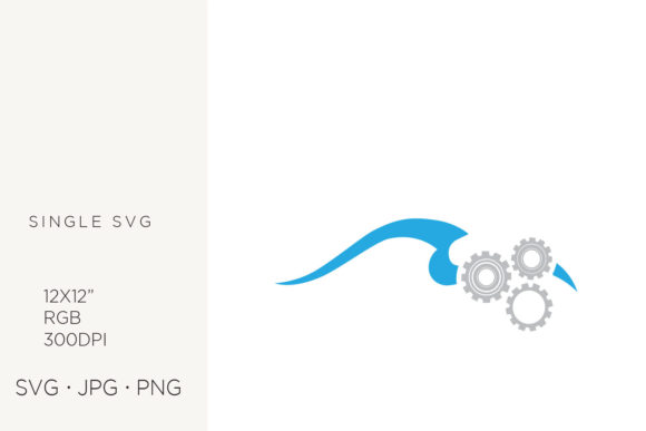 Waves and Gears, Cogs Svg: Graphics and Icons for Creative Design
